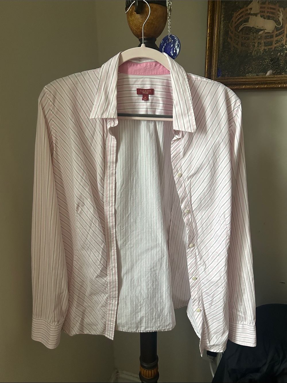 Talbots Pink & White Striped Button-Down Shirt